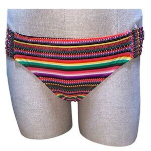 Mossimo Womens Hipster Bikini Bottom S Multicolor Stripe Nylon/Spandex Swimwear